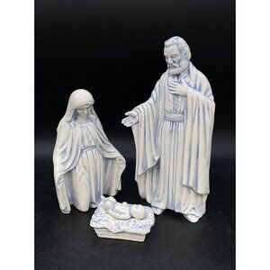 Duncan Mold 4 Piece Nativity Joseph Mary Baby Jesus & Manger Crèche 1987